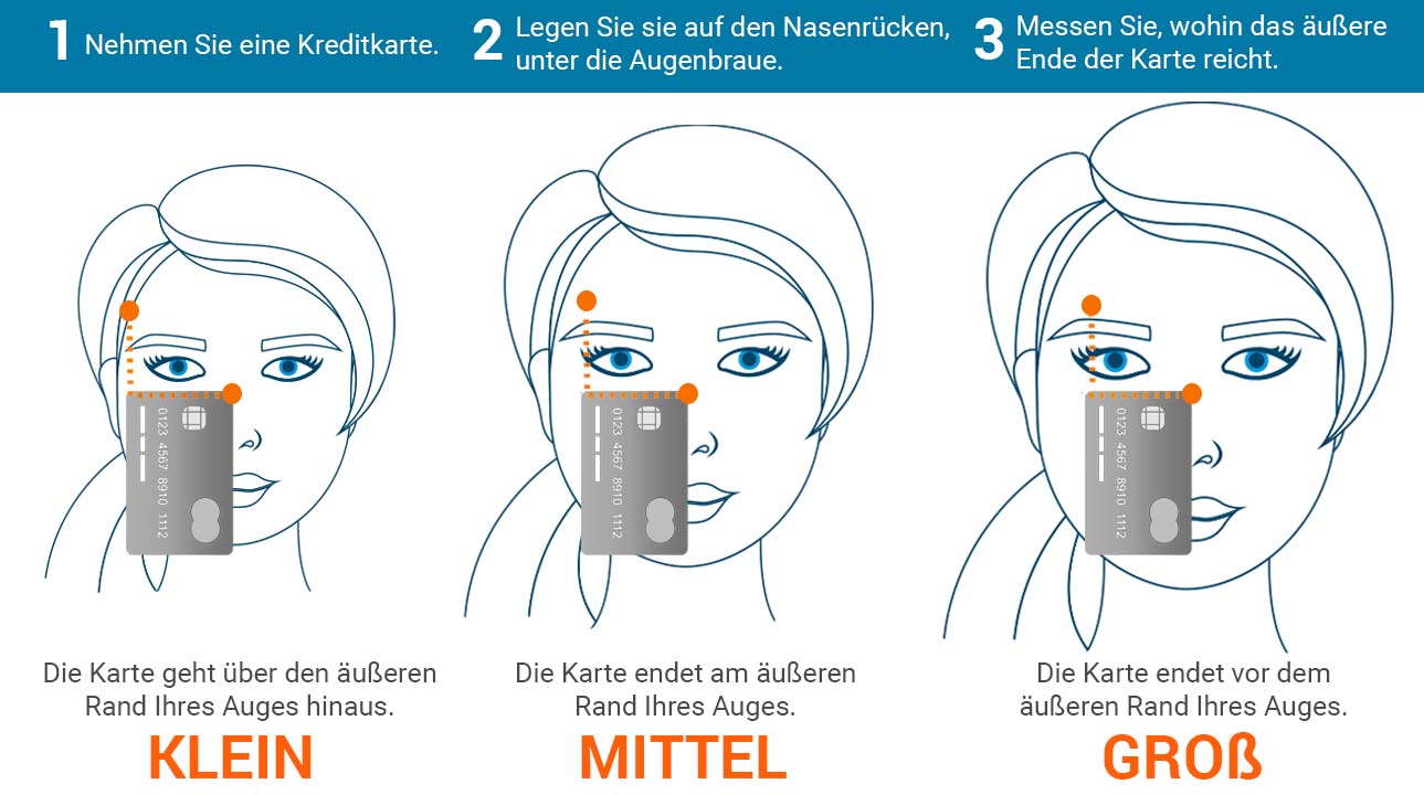 Wie man die Maße einer Sonnenbrille ablesen kann - Messen Sie die Größe einer Sonnenbrille mit einer Kreditkarte