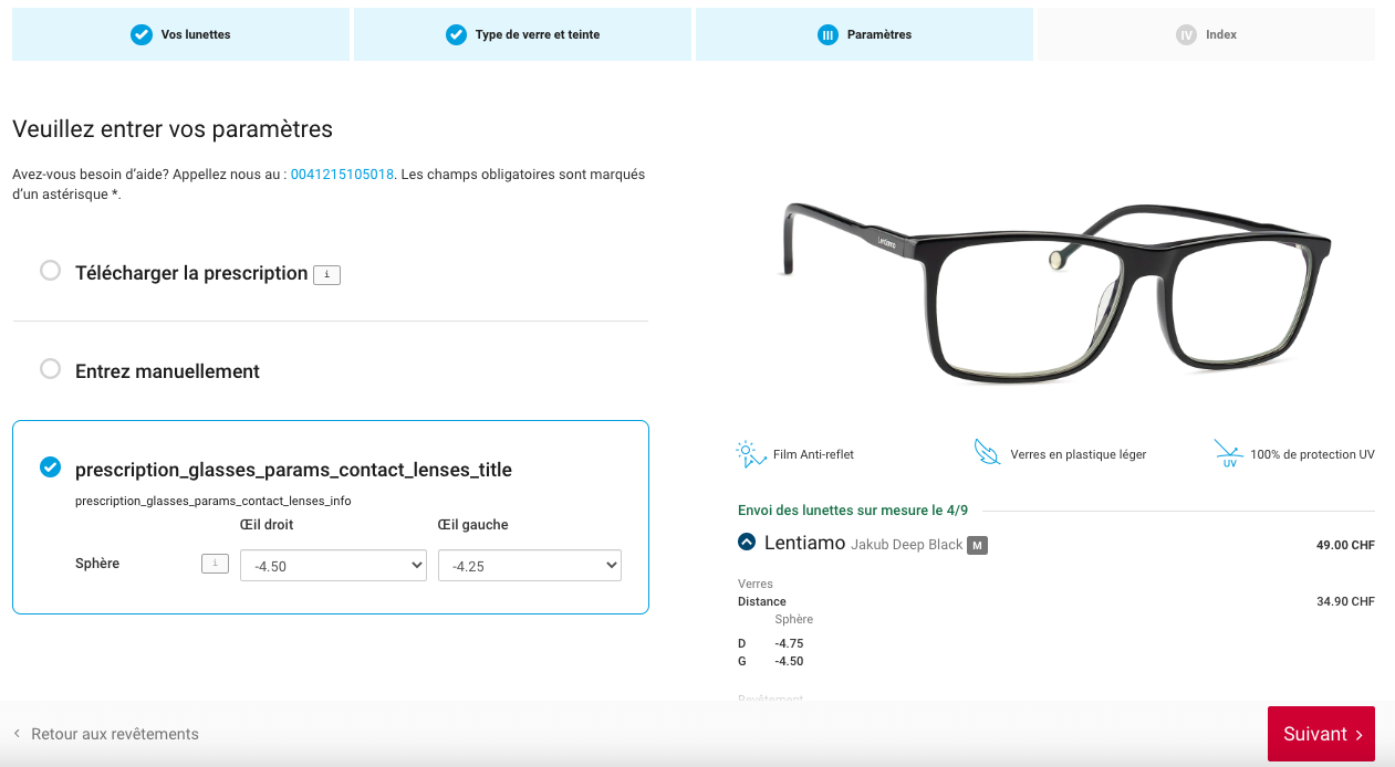 capture d'écran du calculateur de conversion des ordonnances