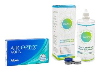 Air Optix Aqua (6 lentilles) + Solunate Multi-Purpose 400 ml avec étui