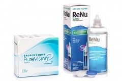 PureVision 2 (6 Linsen) + ReNu MultiPlus 360 ml mit Behälter