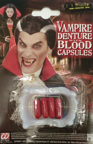 Vampirzähne mit blutigen Kapseln (Bonus)